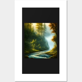 River in Forest Posters and Art